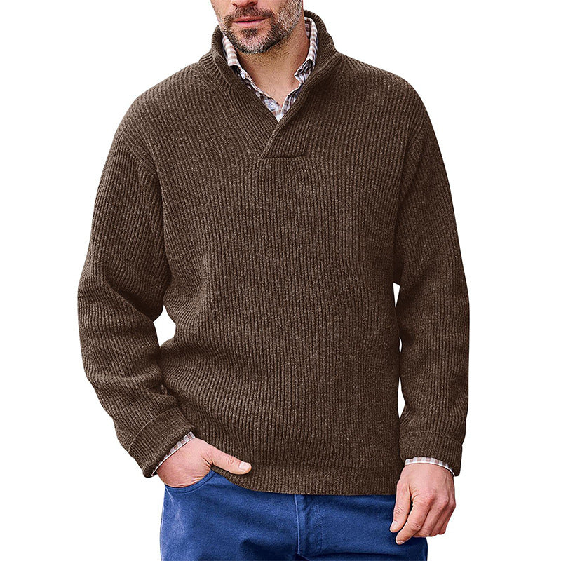 Standing V- Collar Pullover Sweater