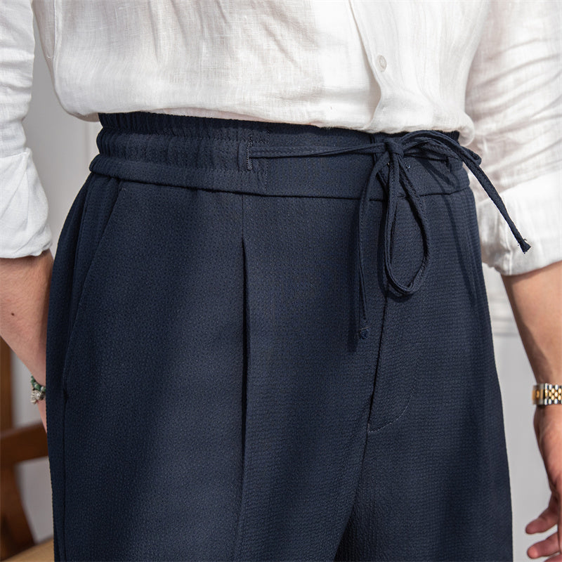 Single Pleated Non-Iron Drawstring Trouser