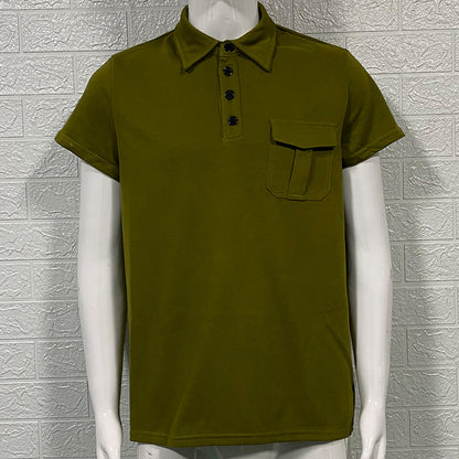 Slim-fit Pocket Short-sleeved Pique