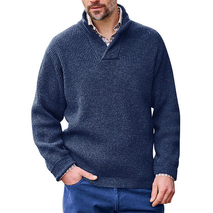 Standing V- Collar Pullover Sweater