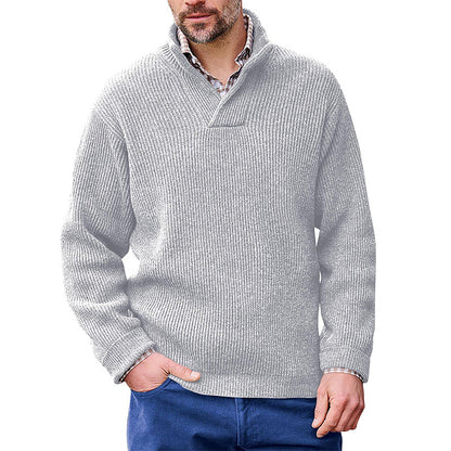 Standing V- Collar Pullover Sweater