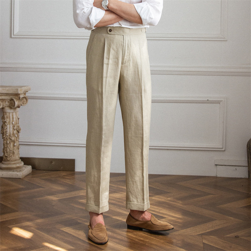 Linen High Waist Trousers