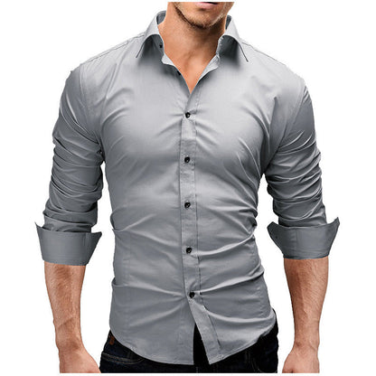 X Slim Long-sleeved Solid Shirt