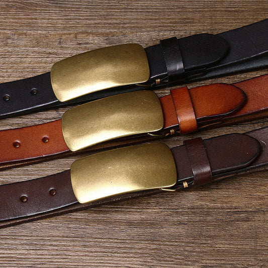 Copper Thick Leather Belt