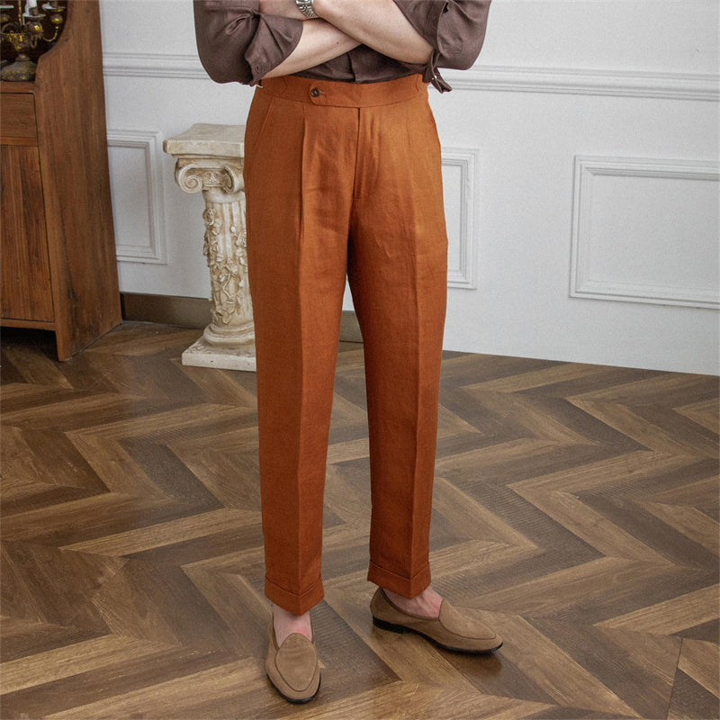 Linen High Waist Trousers