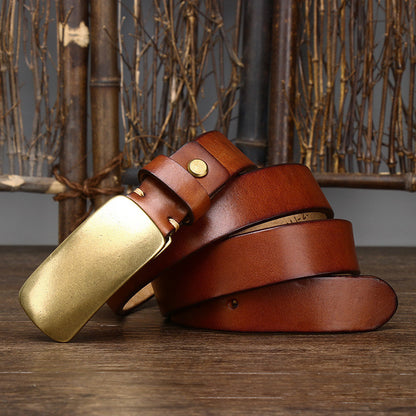 Copper Thick Leather Belt