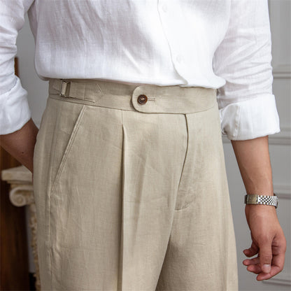 Linen High Waist Trousers