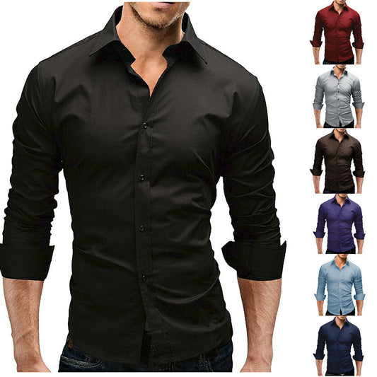 X Slim Long-sleeved Solid Shirt