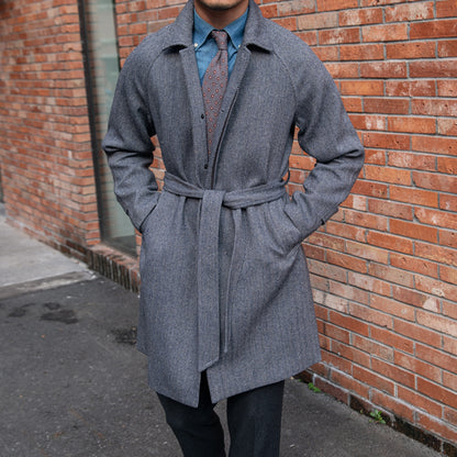 Canterbury Herringbone Slim Mid Length Coat