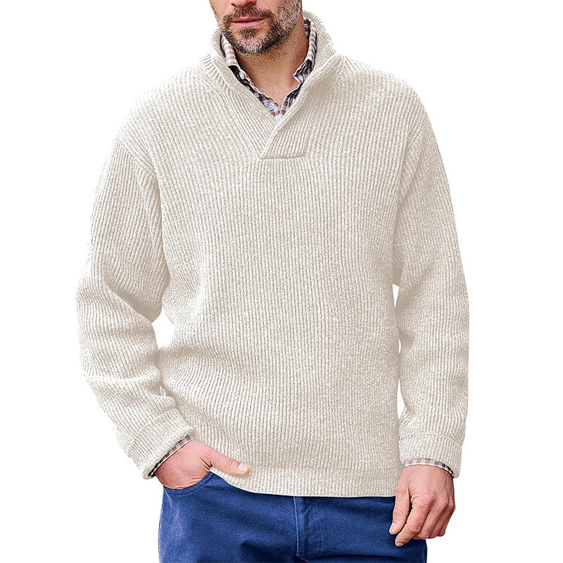 Standing V- Collar Pullover Sweater