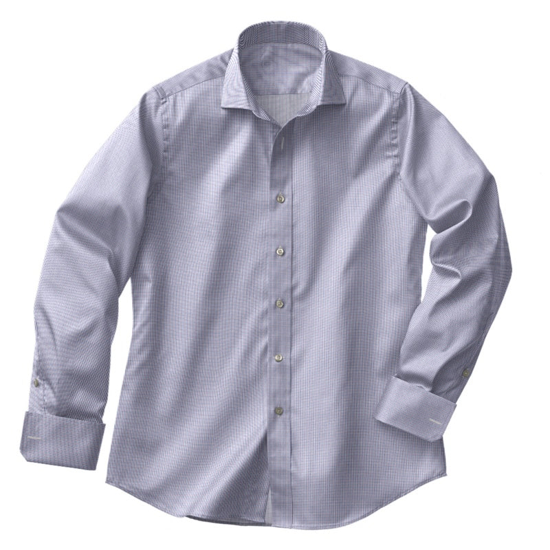 Blue Purple Mini Tattersall Dress Shirt