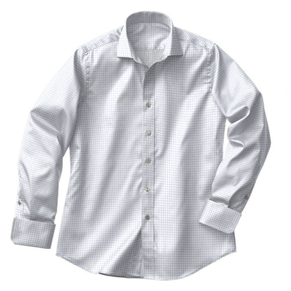 Sky Blue Windowpane Check Dress Shirt