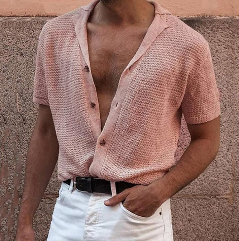 Solid Short Sleeve Knit Shirt