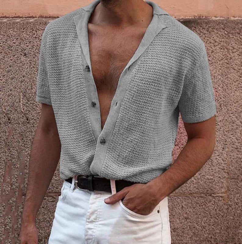 Solid Short Sleeve Knit Shirt