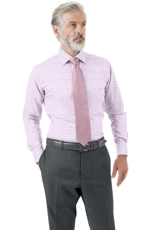 Lt Pink Glen Plaid Dress Shirt