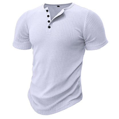 Henley Slim Fit Ribbed SS Shirt