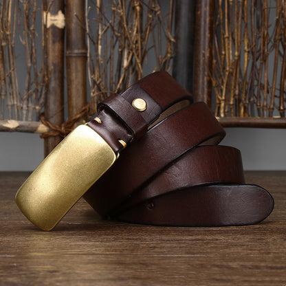 Copper Thick Leather Belt