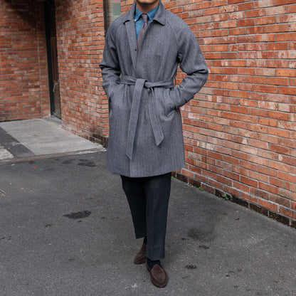 Canterbury Herringbone Slim Mid Length Coat