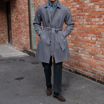 Canterbury Herringbone Slim Mid Length Coat