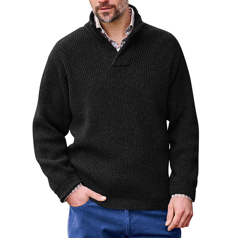 Standing V- Collar Pullover Sweater