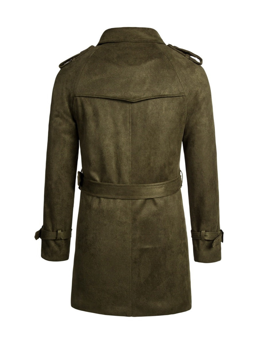 Double Breasted Belted Longline Trench Coat