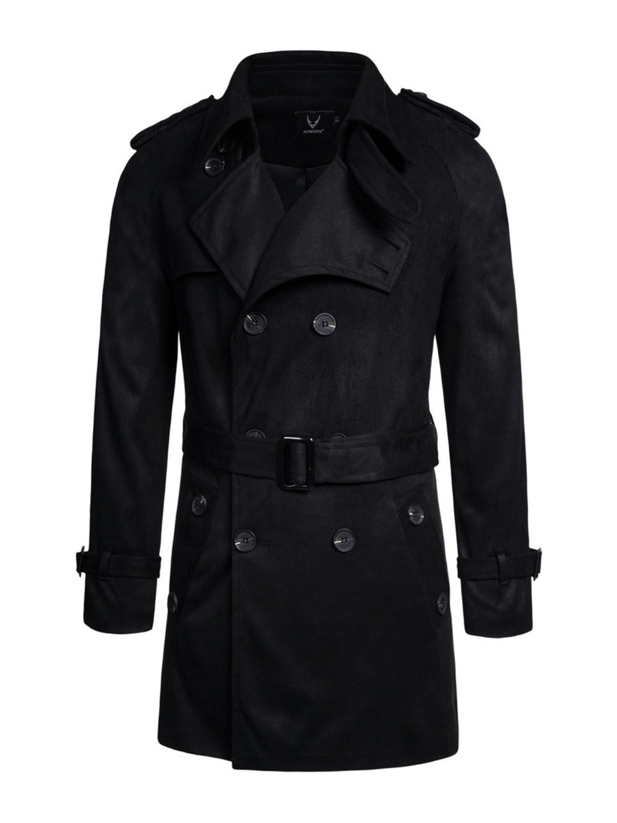 Double Breasted Belted Longline Trench Coat