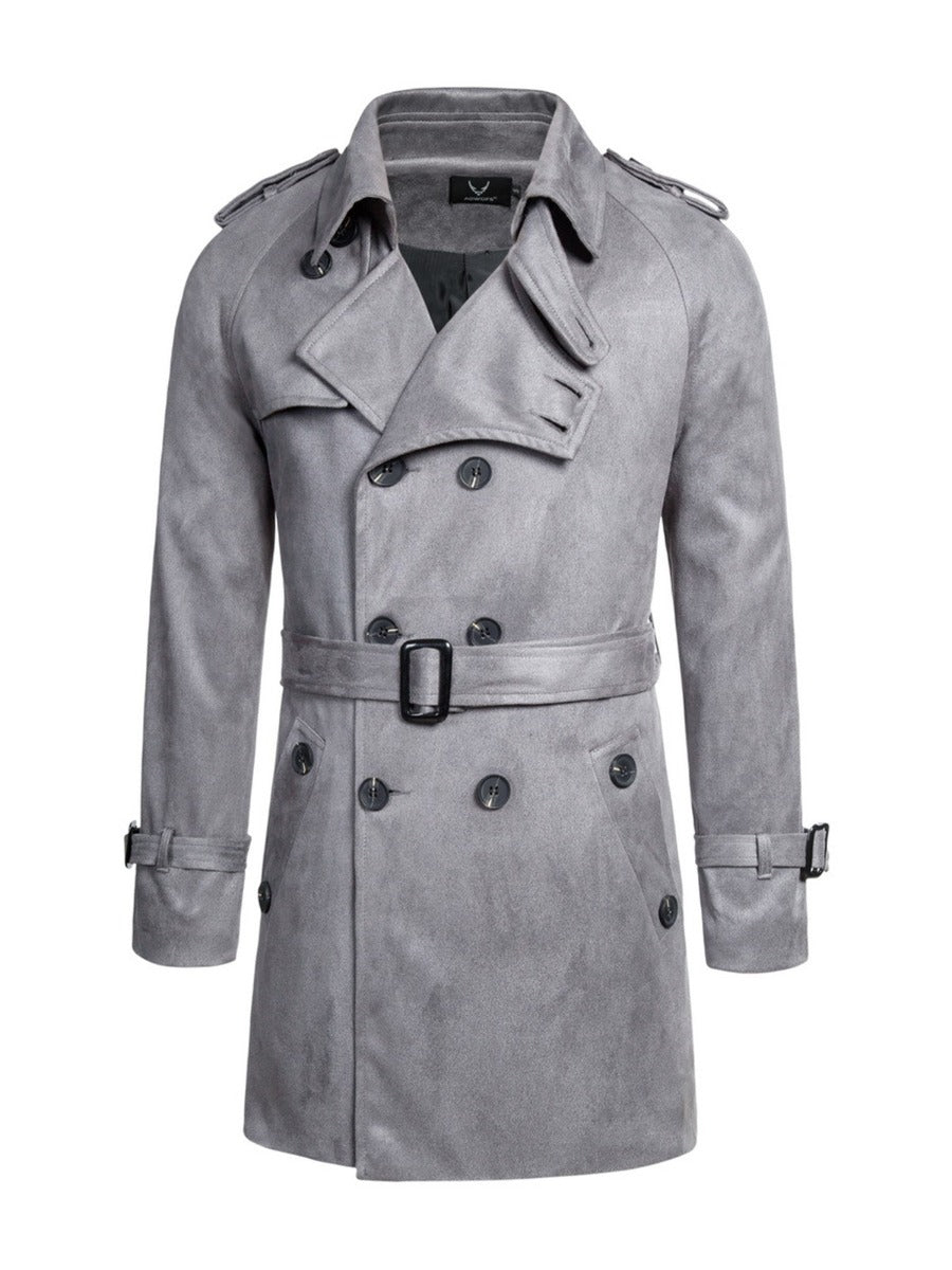 Double Breasted Belted Longline Trench Coat