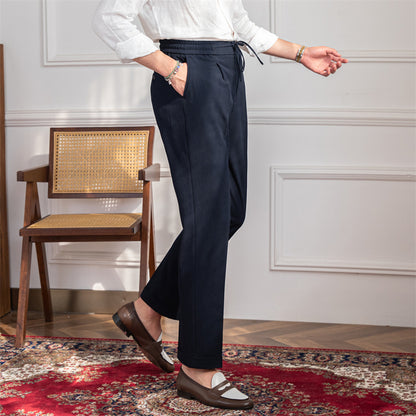 Single Pleated Non-Iron Drawstring Trouser