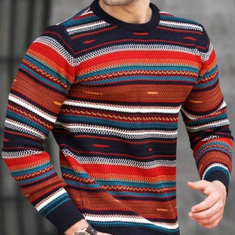 Southwestern Multi Color Stripe Sweater