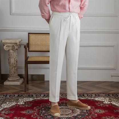 Single Pleated Non-Iron Drawstring Trouser