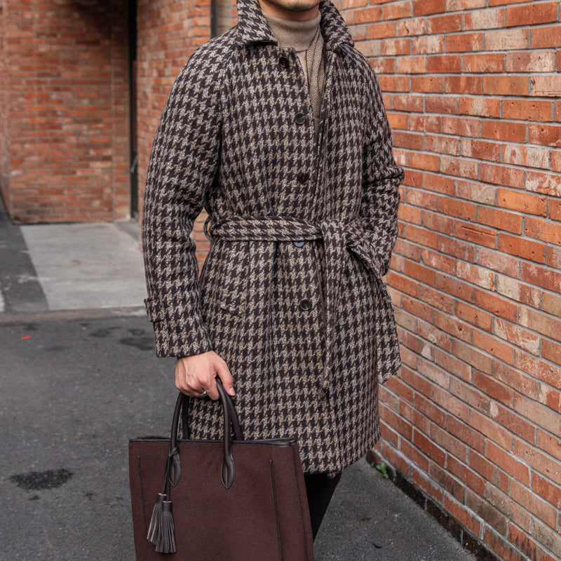 Birmingham Houndstooth Mid-length Coat