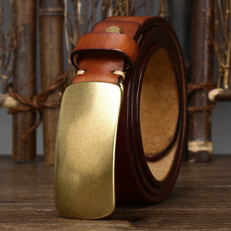 Copper Thick Leather Belt