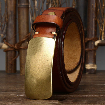 Copper Thick Leather Belt