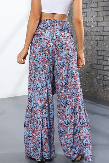 Printed High-Rise Tied Culottes