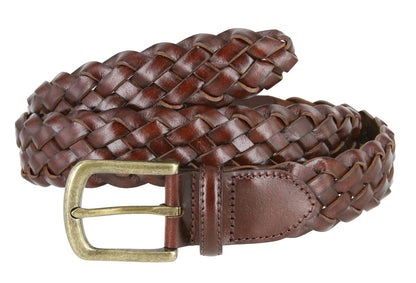 Men's Braided Leather Dress Belt