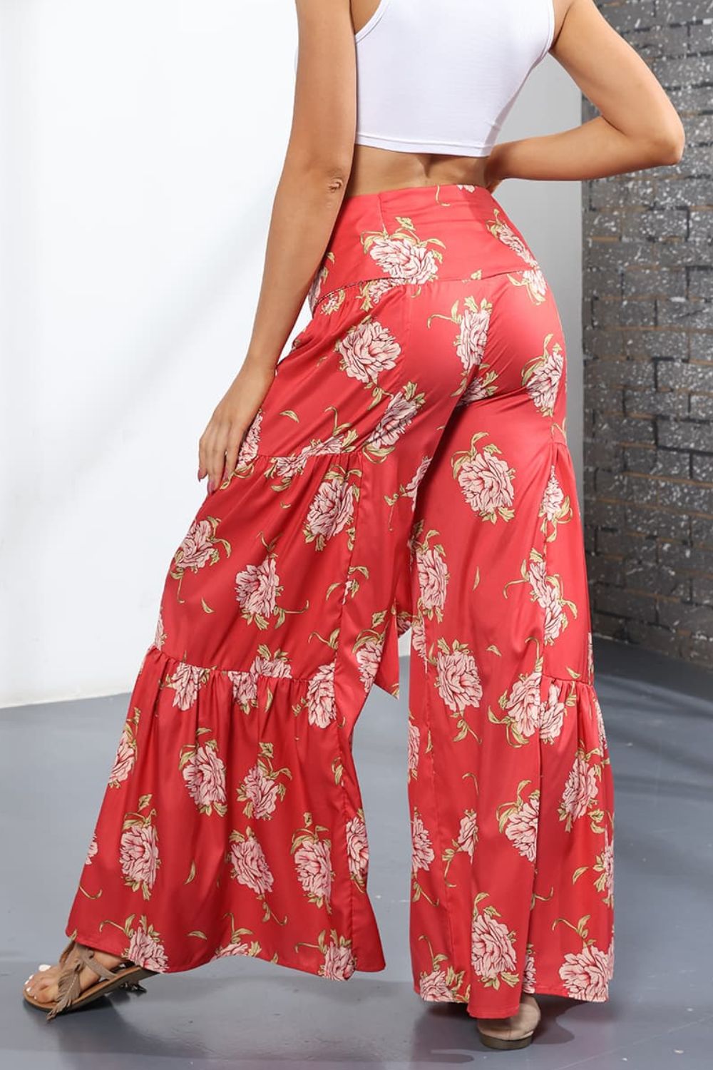 Printed High-Rise Tied Culottes