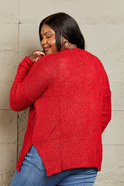 Draped Detail Knit Sweater