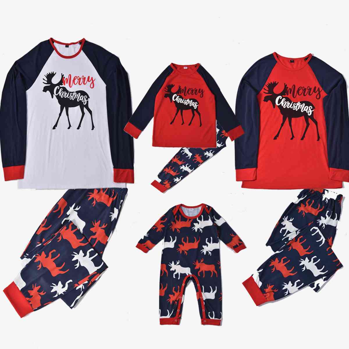 Men MERRY CHRISTMAS Graphic Top and Reindeer Pants Set