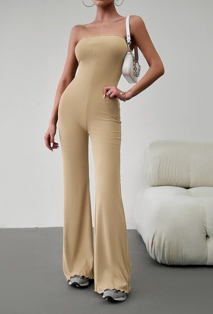 Strapless Lace-Up Jumpsuit