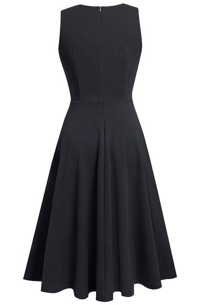 Round Neck Sleeveless Lace Trim Dress