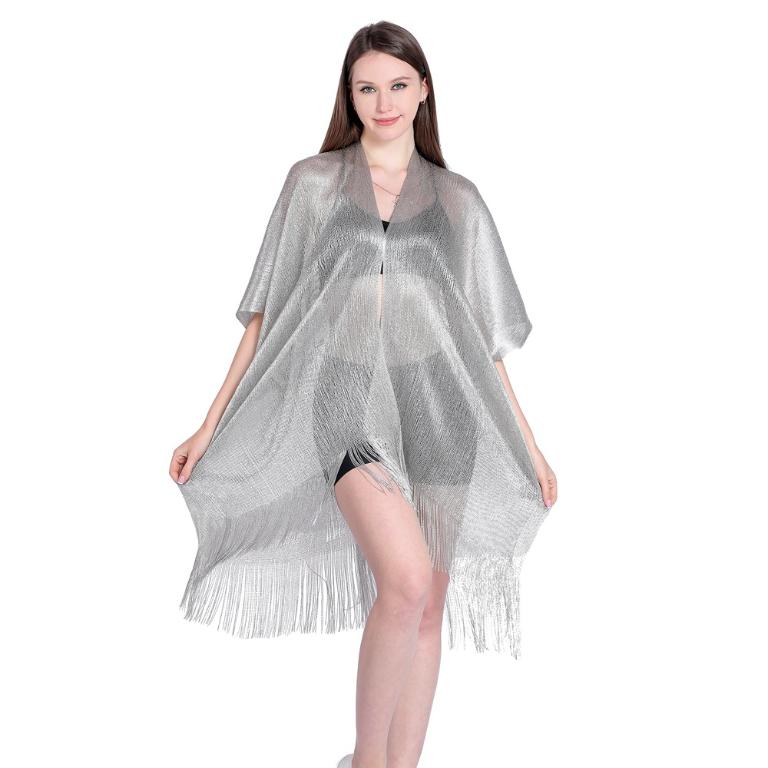 The Shimmer Fray See-Through Swimsuit Cover-Up Tunic