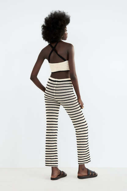 The Nassau Stripe Knitted Crochet Trousers