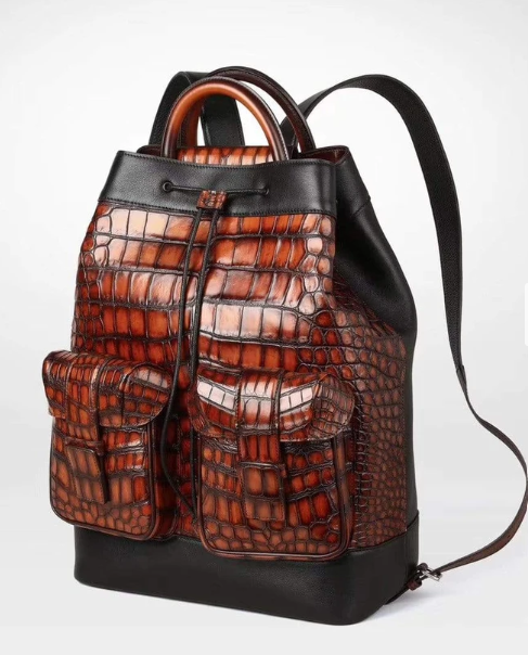 Genuine Crocodile Vintage Backpack