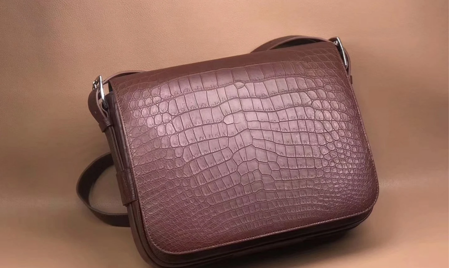 Genuine Crocodile Medium Messanger Bag