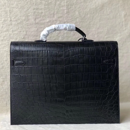 Genuine Crocodile Top Handle Business Bag