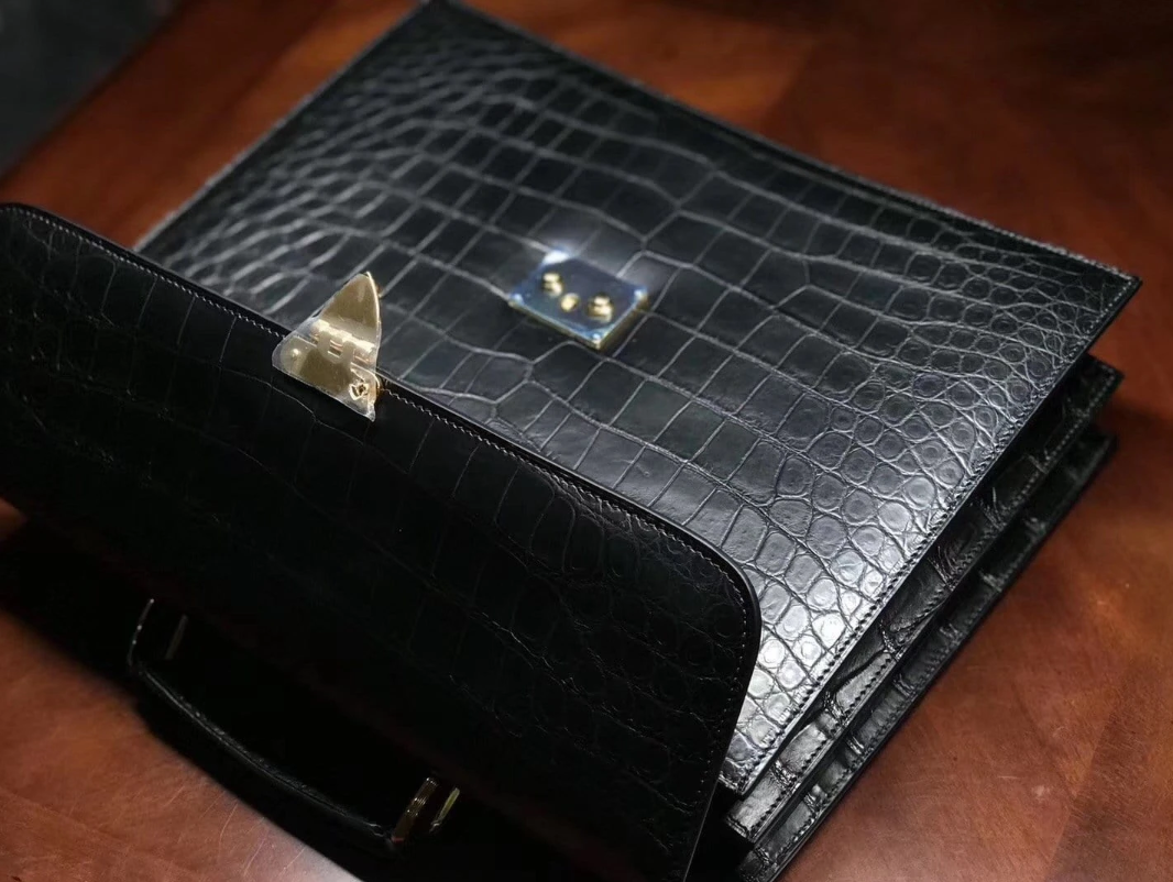 Genuine Crocodile Document Case