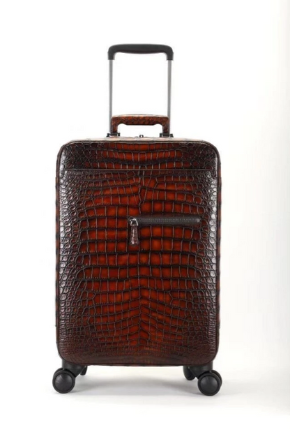 Genuine Crocodile Vintage Trolly Suitcase