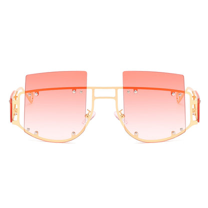 SQUARE OVERSIZE LARGE TINTED FLAT TOP SUNGLASSES