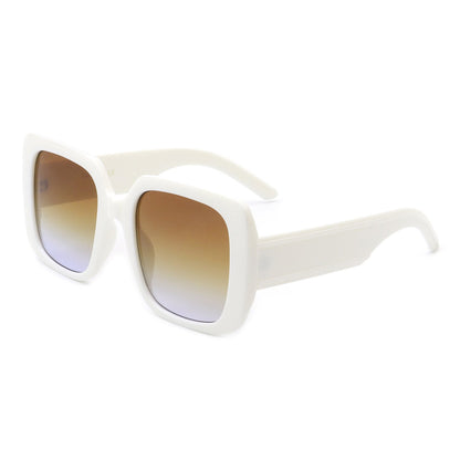 SQUARE RETRO OVERSIZE FLAT TOP SUNGLASSES