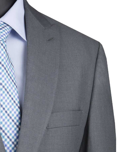 The Medium Gray Modern Fit 2 Piece Suit Textured Solid with Peak Lapel